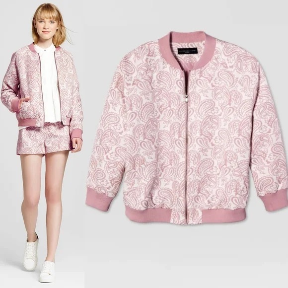 Victoria Beckham for Target Jackets & Blazers - Victoria Beckham x Target | Pale Pink paisley Bomber Sz S